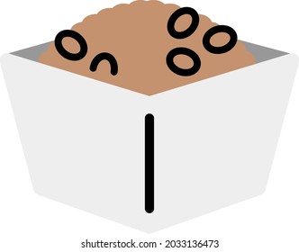 a simple illustration of fermented soybeans "natto"