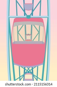 simple illustration of a Ferris wheel at the fair in the afternoon