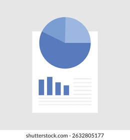 Simple illustration of a financial report with charts