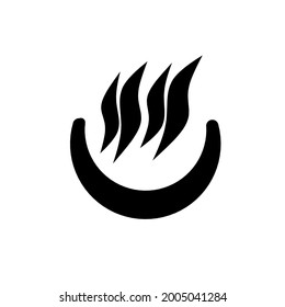 Ilustración simple de sombra de fuego sobre fondo blanco