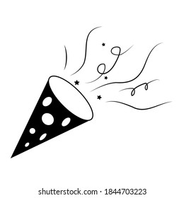 Ilustración simple de cohetes de fuegos artificiales o petardo para las vacaciones de Navidad