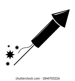 Simple illustration of firework rocket or petard for Christmas holiday