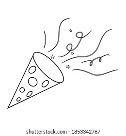 Simple illustration of firework rocket or petard for Christmas holiday