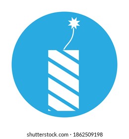 Ilustración simple de cohetes de fuegos artificiales o petardo para las vacaciones de Navidad