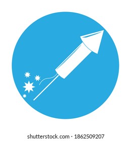 Simple illustration of firework rocket or petard for Christmas holiday