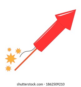 Simple illustration of firework rocket or petard for Christmas holiday