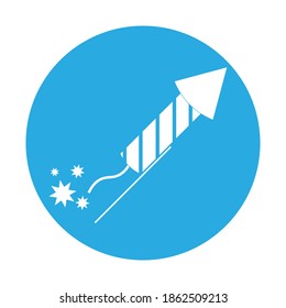 Simple illustration of firework rocket or petard for Christmas holiday