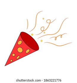 Simple illustration of firework rocket or petard for Christmas holiday
