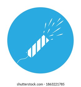 Simple illustration of firework rocket or petard for Christmas holiday