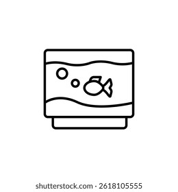 Simple illustration of a fish tank aquarium with fish and bubbles
