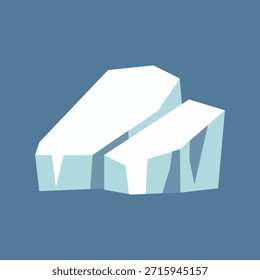 Simple Illustration of Floating Ice Cubes