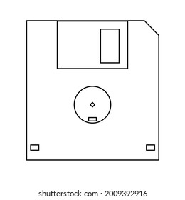 Simple illustration of floppy disk Personal computer component icon