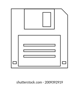 Simple illustration of floppy disk Personal computer component icon