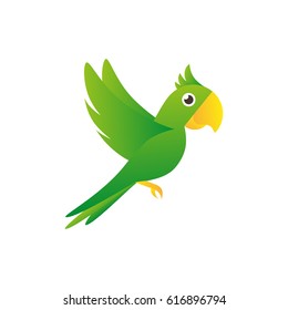 A simple illustration of a flying parrot