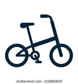 Simple illustration of a folding bike or bicycle - vector icon isolated on white background for web