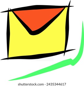 ilustración simple en forma de sobre con líneas y colores
