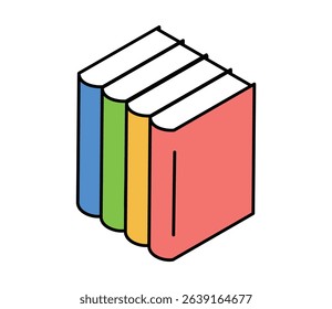Simple illustration of four books Vector