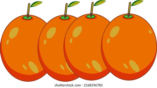 simple illustration of four oranges