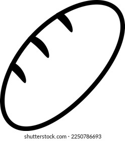 Simple illustration of French bread baguette