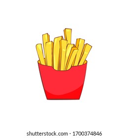 Simple illustration of french fries vector. fast food illustration