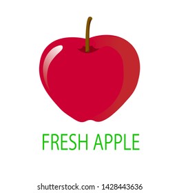 simple illustration fresh red apple