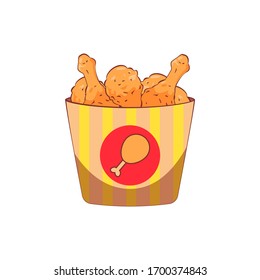 Simple illustration of fried chicken vector. fast food illustration