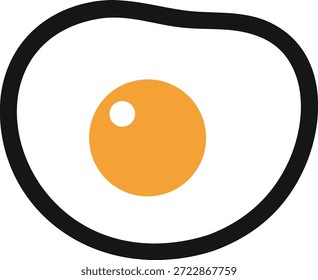 A simple illustration of a fried egg on a white background