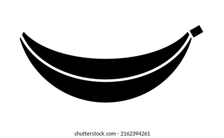 Ilustración simple del icono vector del plátano de frutas en color negro