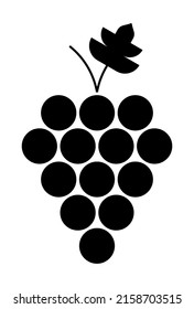 Simple illustration of fruit grape vector icon in  black color