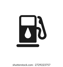 Simple illustration of a fuel pump nozzle with a drop of gasoline