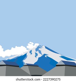 Simple illustration of fuji mountains and snow Minimalist Illustrations