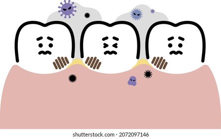 ilustración simple de los caracteres de los dientes de distancia