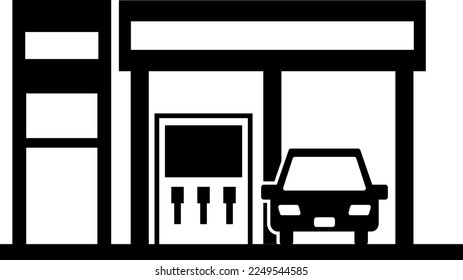A simple illustration of a gas station svg