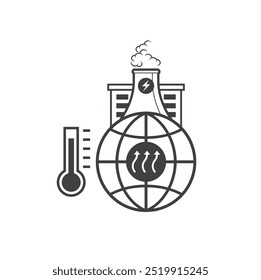 ilustração simples de energia geotérmica, arte vetorial.