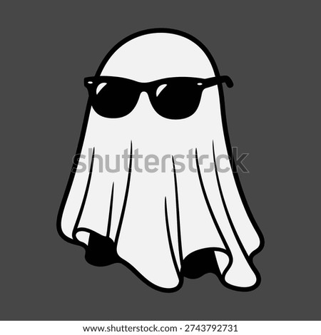 Simple illustration of a ghost wearing sunglasses
