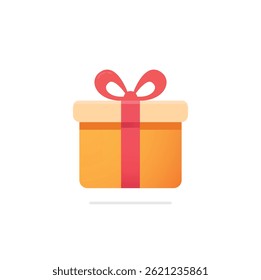 Einfache Illustration der Geschenkbox. Anwesend. Vektorgrafik. 