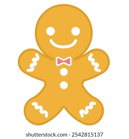 A simple illustration of a gingerbread man. Easy to use for Christmas decorations.