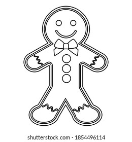 Simple illustration of gingerbread man holiday biscuit or cookie