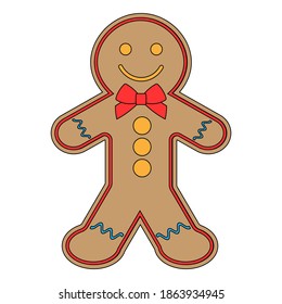 Simple ilustración de galleta o galleta del hombre del pan de jengibre