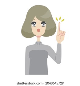 
Una simple ilustración de una niña explicando los puntos con un dedo apuntador