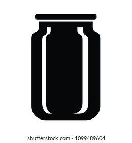 Simple illustration of glass jar for jam or honey vector icon for web