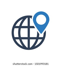 Simple Illustration Of Global Location Icon