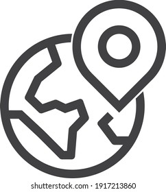 Simple Illustration of Global Location Icon