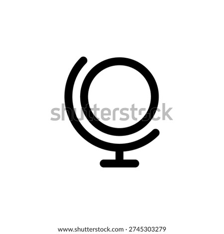 Simple illustration of a globe icon on a stand, representing Earth or global concepts.
