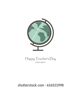 Simple illustration of globe. Isolated background. The perfect logo for Your business. The educational series
