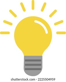 A simple illustration of a glowing light bulb