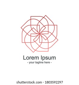 simple illustration golden ratio flower logo icon concept