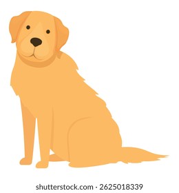 Simple illustration of a golden retriever dog sitting calmly
