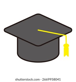 Uma ilustração simples de um boné de graduação