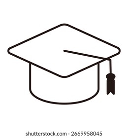 Una ilustración simple de un gorro de graduación